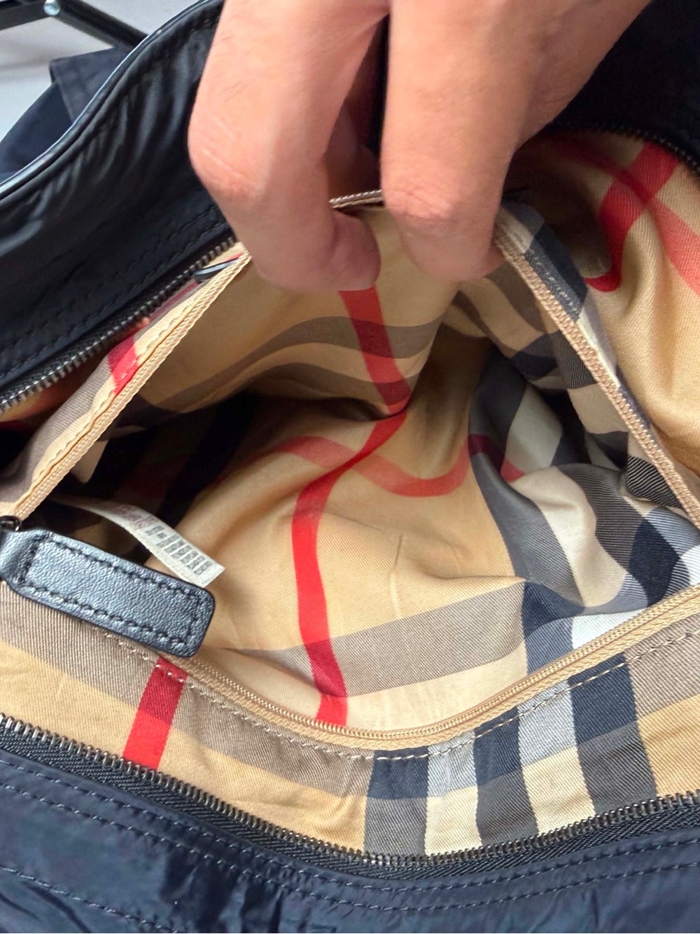 Burberry | Black Blue Nylon Buckleigh Packable Shopper Tote Bag | Authentic - Picture 12 of 16